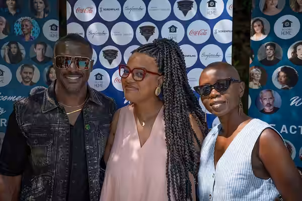 Sallieu Sesay, Stephanie Broocks, and Eliane Umuhire at 2025 Actor's Home Brunch at Cannes Film Festival.