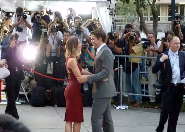 Emily Blunt and John Krasinski at the premiere of Looper, Toronto Film Festival 2012 Hey honey, how about we switch sides?
