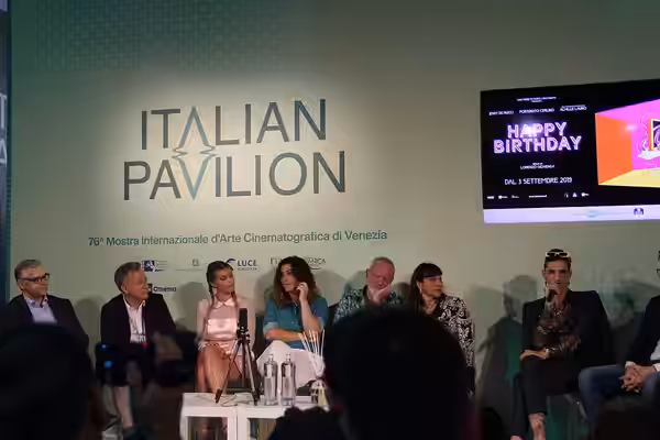 Press conference of the short film "Happy Birthday" with Fortunato Cerlino, Paolo Del Brocco, Jenny De Nucci, Terry Gilliam and Achille Lauro (2019)