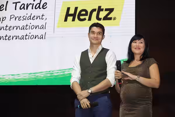 Carmen Roberts and Henry Golding presenting on the The Travel Show, (BBC) on April 24, 2014