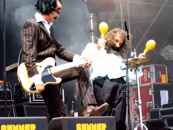 Alternative rock band Grinderman performing at Summercase music festival in Barcelona in July 2008.