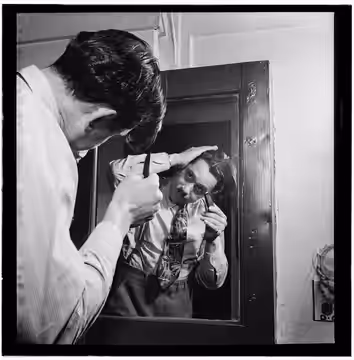 Gottlieb, William P., 1917-, photographer. [Portrait of Cab Calloway, Columbia studio, New York, N.Y., ca. Mar. 1947] 1 negative : b&amp;w ; 2 1/4 x 2 1/4 in. N
