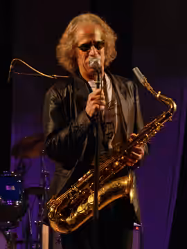"Blue Lou" Marini of The Blues Brothers band at Hamar Music Festival 2007, in Hamar, Hedmark, Norway. He is holding a King "Super 20" tenor saxophone.