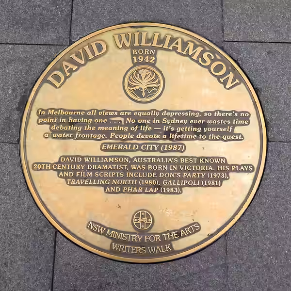 A plaque in the Sydney Writers Walk series at Circular Quay (2019)