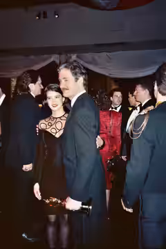 Oscar-winner Kevin Kline and his wife Phoebe Cates at the Governor's Ball party after the 1989 Academy Awards, March 29, 1989 - Permission granted to copy, publ