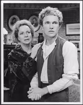 This press photo was published and distributed in 1975, in an effort to promote and publicize the TV soap opera, Beacon Hill. Featured in this image are Academy