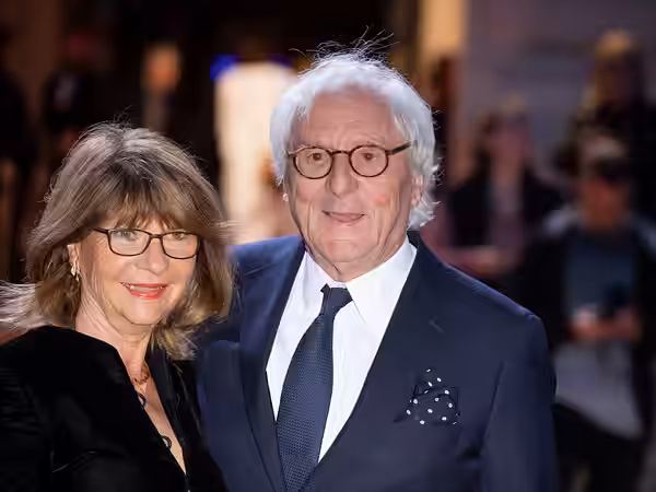 Claudia Halmer and en:Guenther Maria Halmer on the red carpet of the Hessian Film and Cinema Prize 2019 in the Alte Oper Frankfurt.