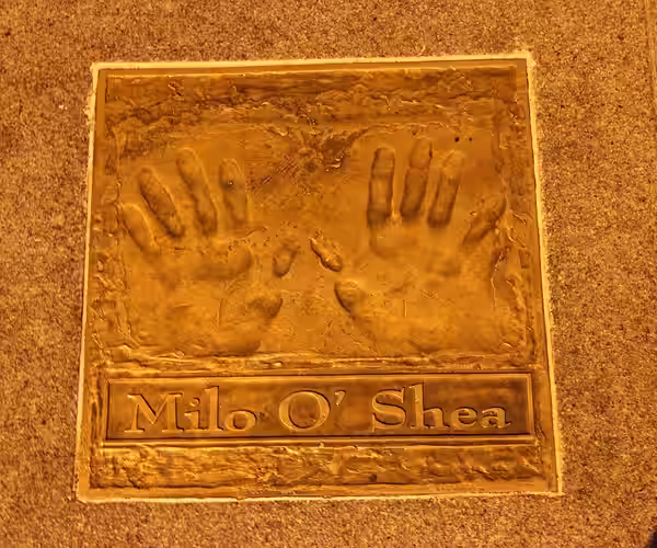 Handprint of actor Milo O'Shea in front of the Gaiety Theatre in Dublin, Ireland. (2012)