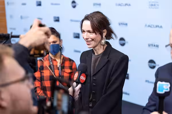 Rebecca Hall at the 2025 Sundance Film Festival for the premiere of "Peter Hujar's Day"