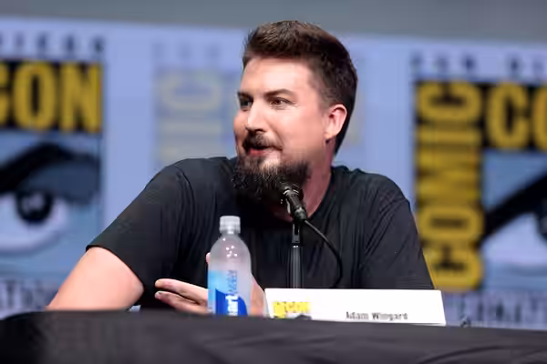 Adam Wingard speaking at the 2017 San Diego Comic Con International, for "Death Note", at the San Diego Convention Center in San Diego, California. Please attri