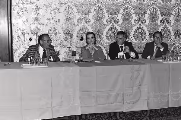 Unknown panel members at the National Film Society convention, May 1979. NOTE: Permission granted to copy, publish, broadcast or post any of my photos, but plea