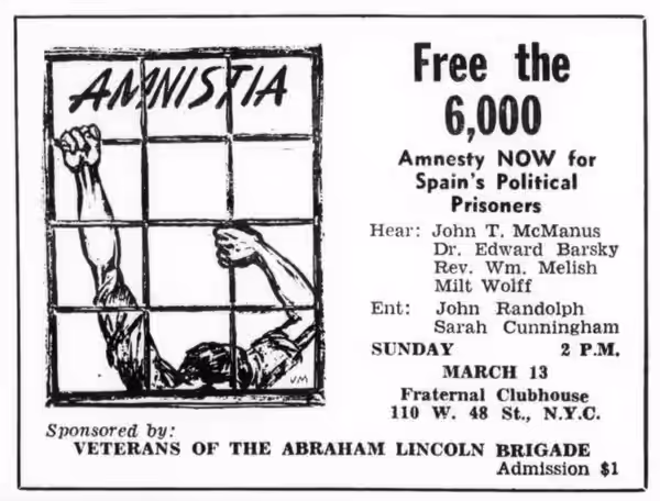 Free the 6,000 Amnesty NOW for Spain’s Political Prisoners (1960)