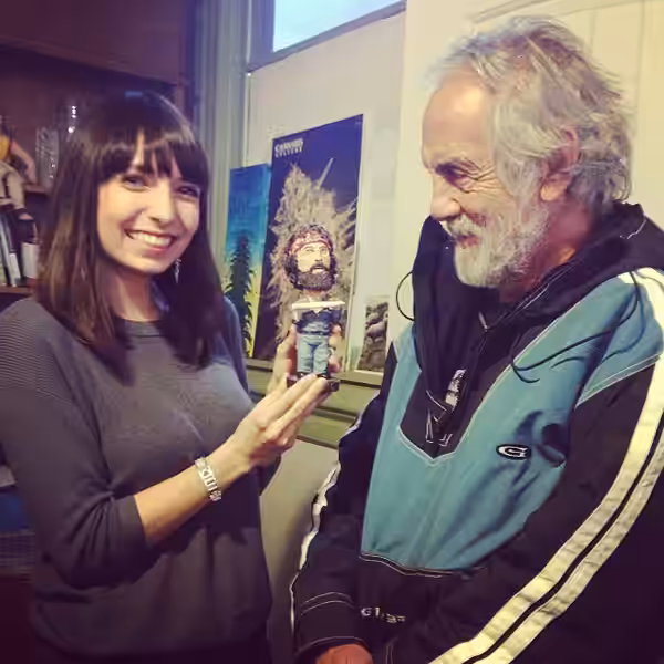 @JodieEmery, Tommy Chong and Mini Tommy at the @CCHQstore in #Vancouver (2013)