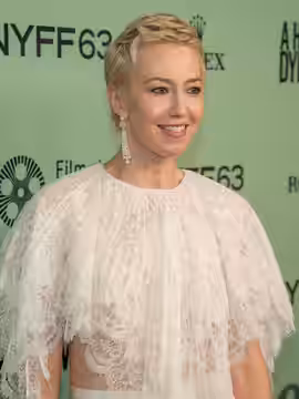 Carrie Coon, actress, at the 63rd annual New York Film Festival at Lincoln Center in 2025 for the film A House of Dynamite