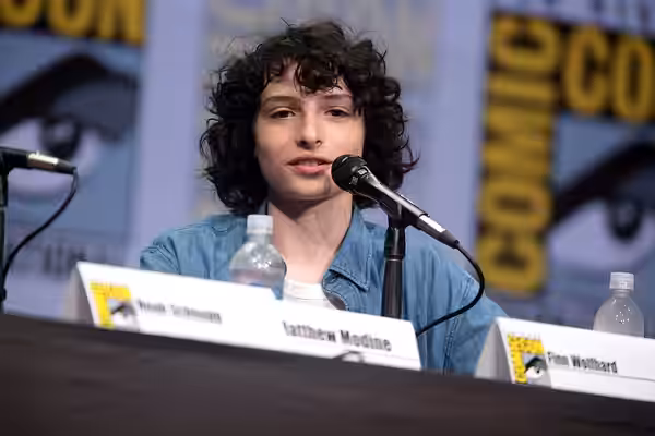 Finn Wolfhard speaking at the 2017 San Diego Comic Con International, for "Stranger Things", at the San Diego Convention Center in San Diego, California. Please