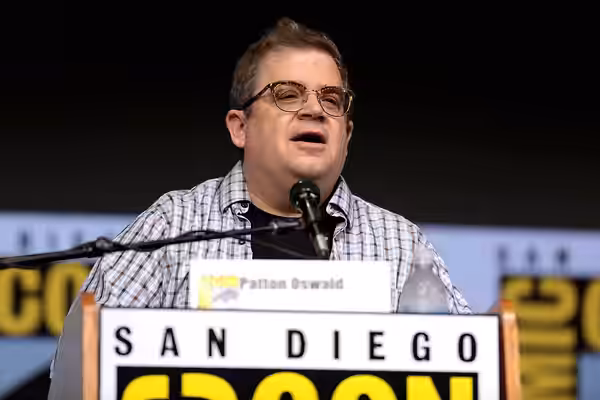 Patton Oswalt speaking at the 2017 San Diego Comic Con International, for "Stranger Things", at the San Diego Convention Center in San Diego, California. Please