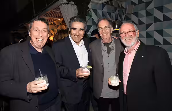 BEVERLY HILLS, CA - MARCH 09: Director Ivan Reitman, actor Eugene Levy , producer Daniel Goldberg and CFC Founder Norman Jewison attend The Canadian Film Centre (2011)