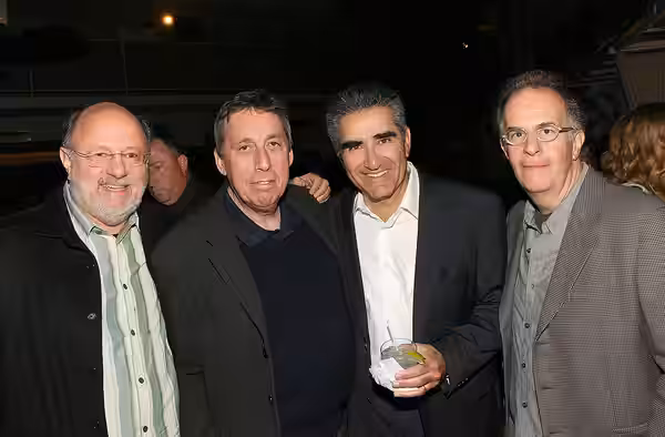 BEVERLY HILLS, CA - MARCH 09: Producer Joe Medjuck, director Ivan Reitman, actor Eugene Levy and producer Daniel Goldberg attend The w:Canadian Film Centre cock (2011)