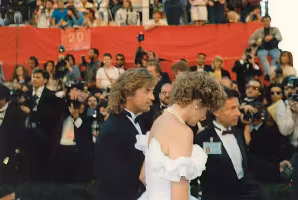 Don Johnson and Melanie Griffith on the red carpet at the 1989 Academy Awards, March 29, 1989 - Permission granted to copy, publish, broadcast or post but pleas