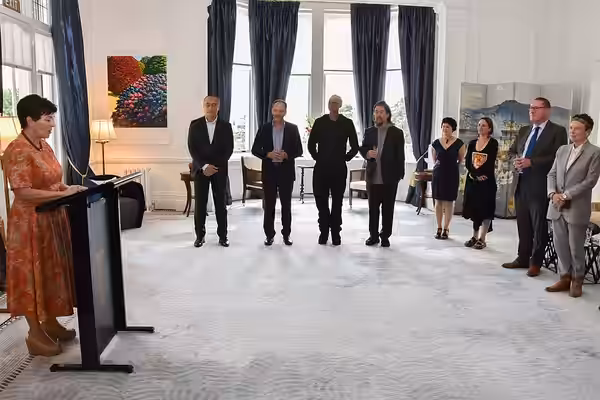 Dame Patsy addresses the guests (2020)