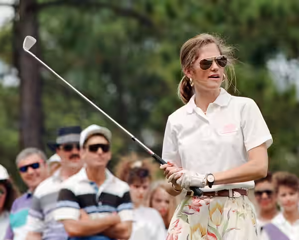 Actress Kassie Wesley DePaiva plays charity golf at the Fayetteville Dogwood Festival in Fayetteville, NC. ca 1994.