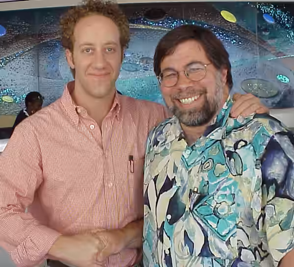 Joey Slotnick poses with Steve Wozniak.