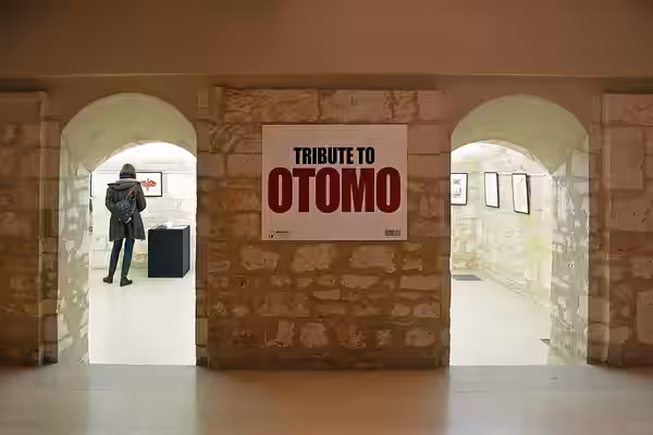 Entrée de l'exposition hommage à Katsuhiro Otomo, Festival International de la Bande Dessinée d'Angoulême 2016.