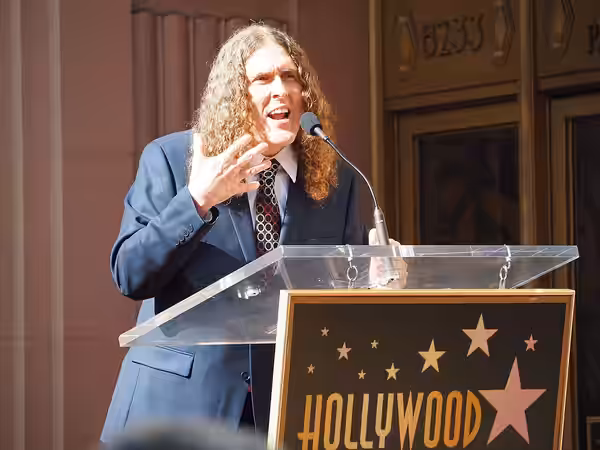 "Weird Al" Yankovic spoke at Lin-Manuel Miranda's Walk of Fame star ceremony. (2018)