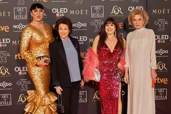 Rossy de Palma, Julieta Serrano, Loles León y Marisa Paredes en la alfombra roja de los Premios Goya celebrados en Sevilla en Febrero 2019