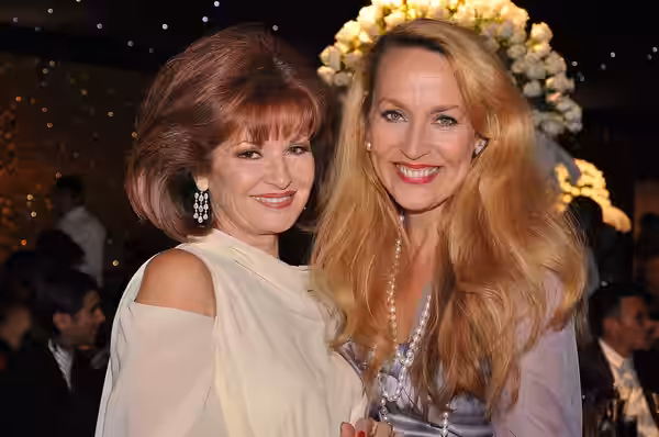 Stephanie Beacham and Jerry Hall in London, June 2009
