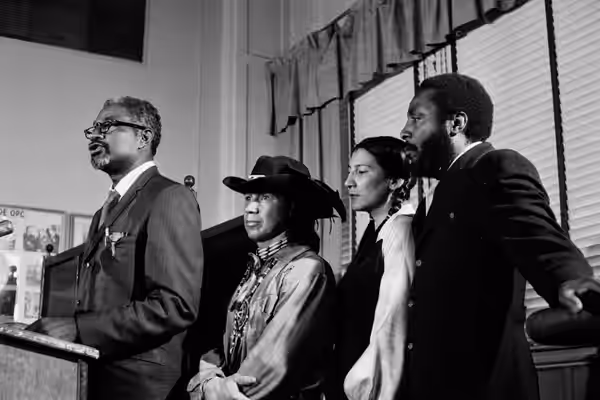 Demonstration Against Genocide of African Americans, Overseas Press Club, New York, New York. Participants include Glenn Chase, Dick Gregory, Ossie Davis, Roger (1970)