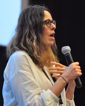 Anne Rosellini presenting her film Leave No Trace at the Seattle International Film Festival 2018, Seattle, Washington.