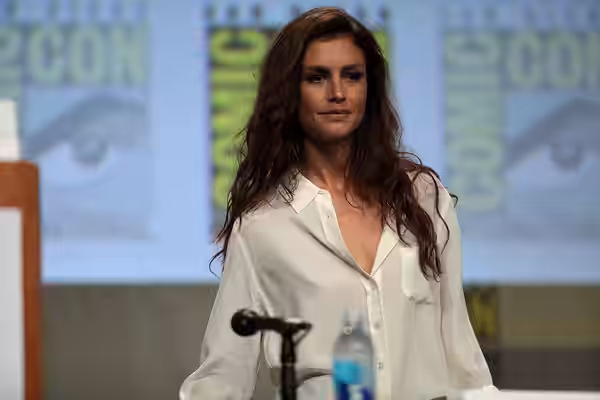 Hannah Ware speaking at the 2014 San Diego Comic Con International, for "Hitman: Agent 47", at the San Diego Convention Center in San Diego, California. Please 