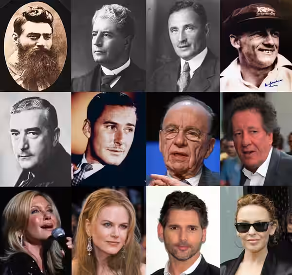 Collage of many European Australians