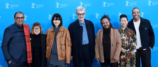 Members of the International Jury Shivendra Singh Dungarpur, Ewa Puszczyńska, Bae Doona, Wim Wenders, Min Bahadur Bham, Hikari and Reinaldo Marcus Green pose at (2026)