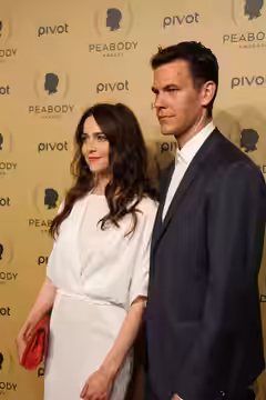 Maya Kazan and Tom Lipinski, who play Eleanor and Phillip Showalter on The Knick, pose together on the red carpet. (2015)