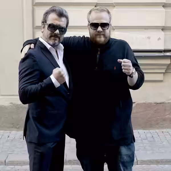 Dragomir Mrsic and David Thornell in Gamla Stan i Stockholm (2020)