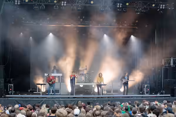 Phoenix at the main stage in the Vigeland Park. The concert was part of Piknik i Parken and took place on 16. June 2018 in Oslo. Lineup:Thomas Mars (vocal)Deck 