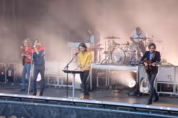 Phoenix at the main stage in the Vigeland Park. The concert was part of Piknik i Parken and took place on 16. June 2018 in Oslo. Lineup:Thomas Mars (vocal)Deck 