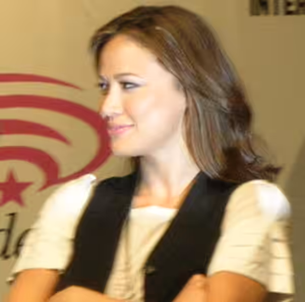 Moon Bloodgood participating in a Terminator Salvation panel discussion at WonderCon 2009.