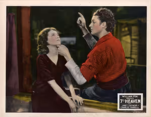 Lobby card for the American romantic drama film 7th Heaven (1927).