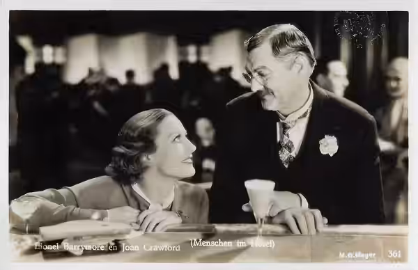 Joan Crawford and Lionel Barrymore in Grand Hotel