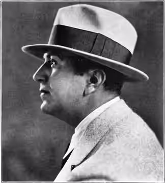 Profile portrait of Irving Cummings from the Film Daily Yearbook for 1925 (1924)