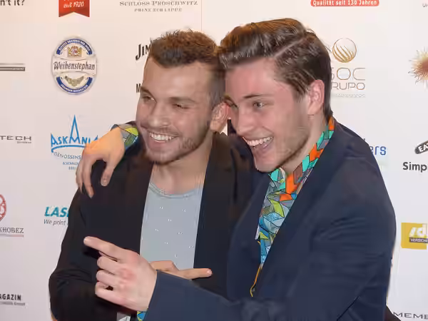 Edin Hasanovic und Jannik Schümann beim Askania Award 2016.