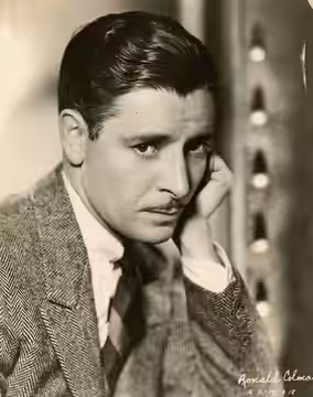 Silent film actor Ronald Colman. Subjects (LCTGM): actors (1929)