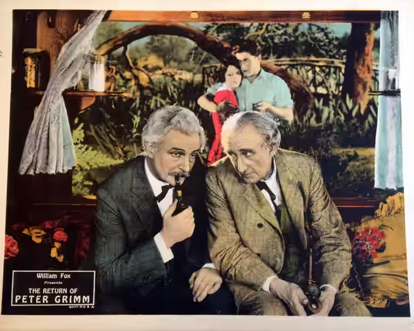 Lobby card for the American fantasy film The Return of Peter Grimm (1926).