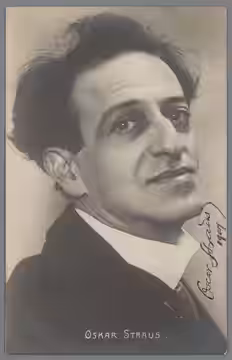 IdentificatieTitel(s): Portret van de componist Oscar StrausObjecttype: foto prentbriefkaart Objectnummer: RP-F-F15364Opschriften / Merken: opschrift, recto, ha (1907)