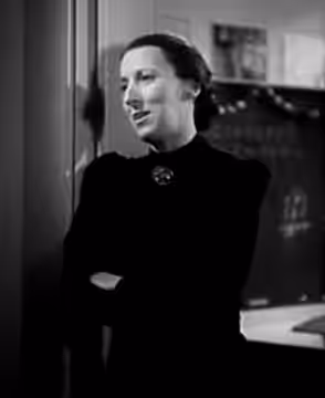 Fern Emmett in the American comedy crime film Half a Sinner (1940) - cropped screenshot.