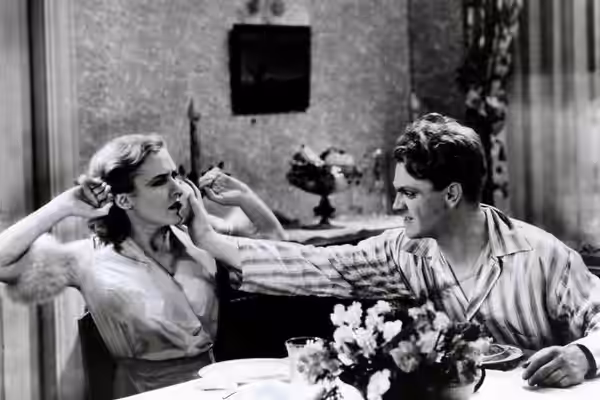 Mae Clarke and James Cagney in The Public Enemy (1930) publicity still. (1931)