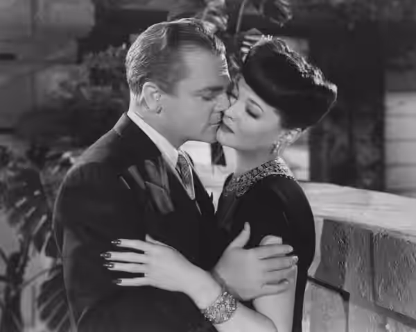 James Cagney &amp; Sylvia Sidney in Blood on the Sun - cropped screenshot (original image : see source) (1945)